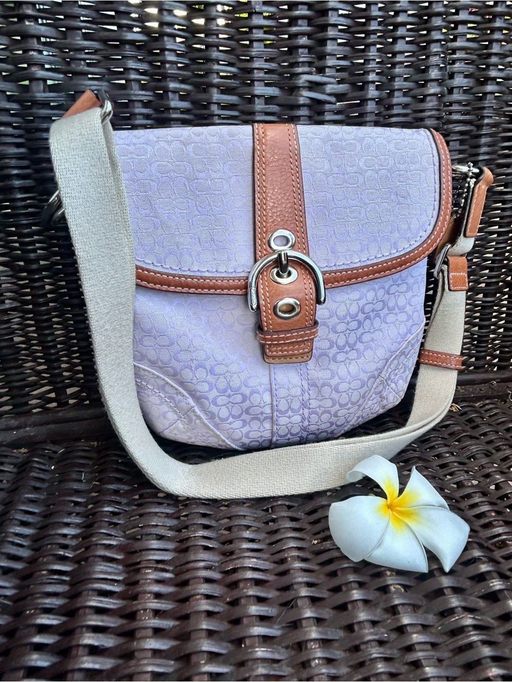 Coach Lilac small cc Soho Crossbody Bag with leather Trim y2k